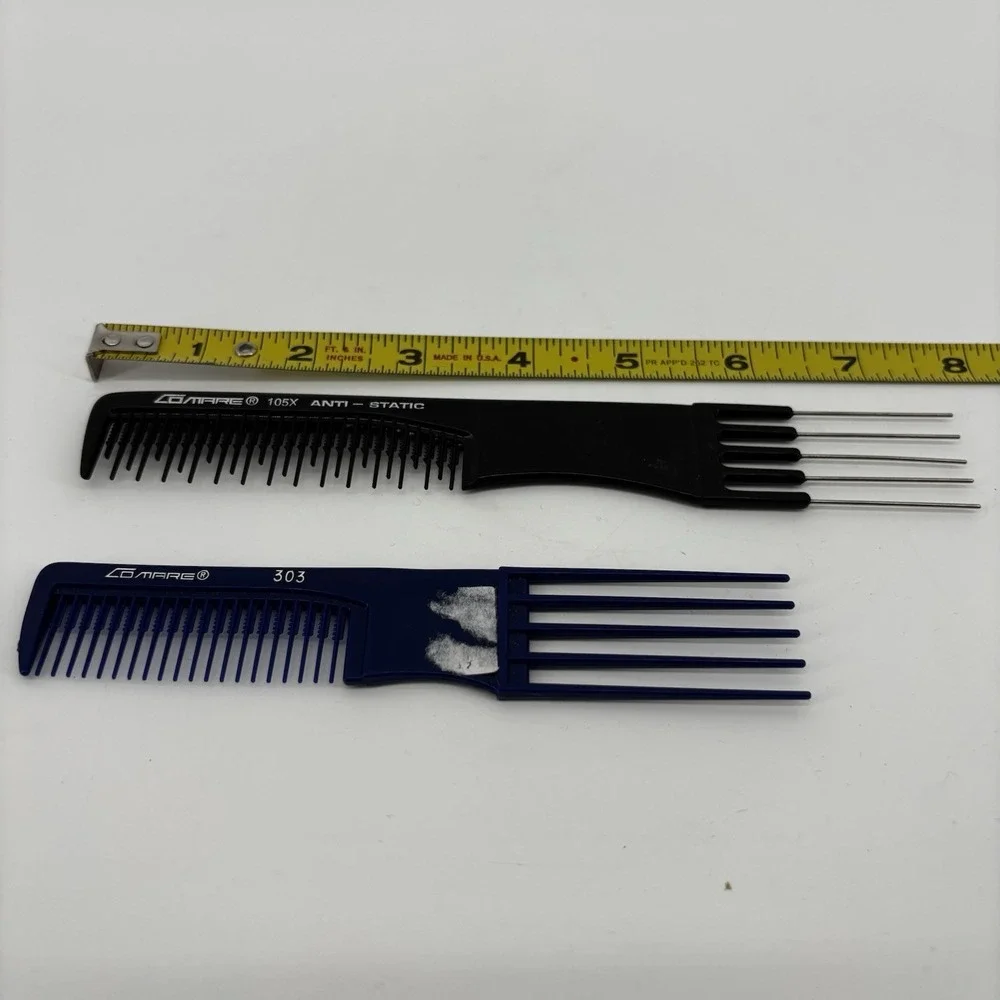 Vintage Comare 303 & 105X Comb Lift Pick‎ Professional Series Styling Blue Black